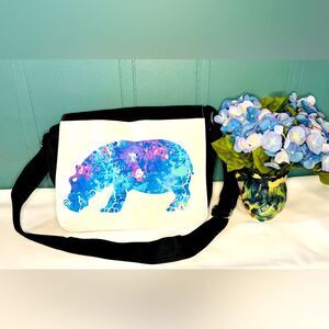 Hippo Print Messenger Bag (Like New)